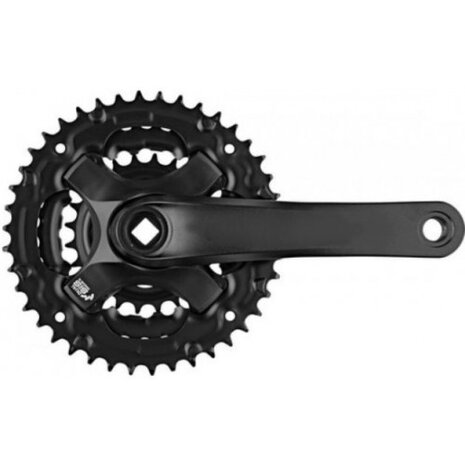crankstel triple 175 mm 24/34/42T alu/staal matzwart