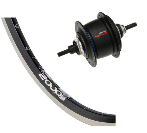 achterwiel Zac 2000 28 inch Nexus 8 schijfrem Di2 zwart
