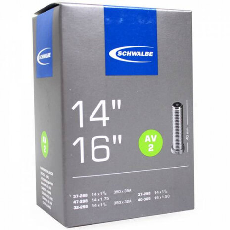 binnenband 14-16 inch (32/47-288/305) AV 40 mm zwart