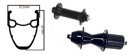wielset 28/29 inch Ryde Race 11 Speed cassette zwart