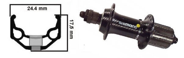achterwiel FH-RM30 28 inch 7 Speed uitval zilver