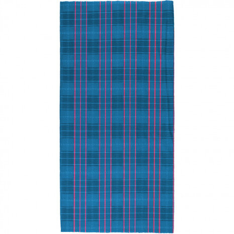 bandana/balaclava 48 x 24 cm geruit blauw/rood