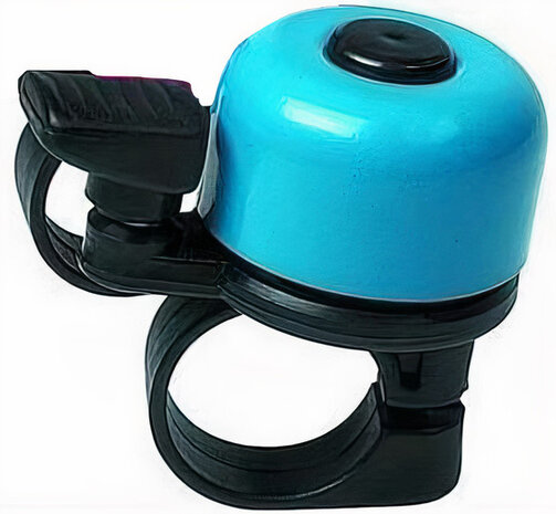 fietsbel mini 34 mm blauw/zwart