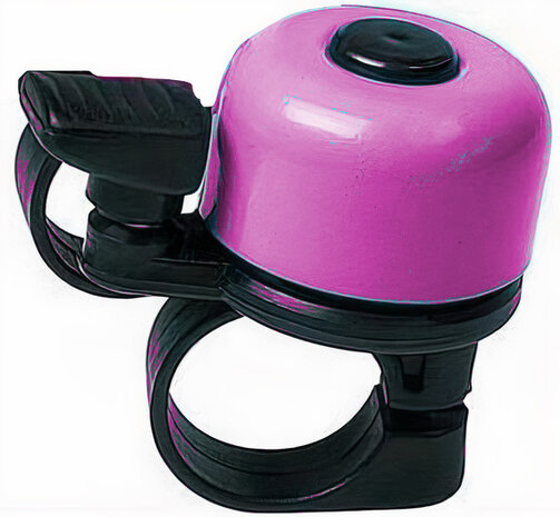 fietsbel mini 34 mm roze/zwart