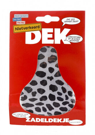 zadeldek dierenprint 17 x 25 cm polyester zwart/wit