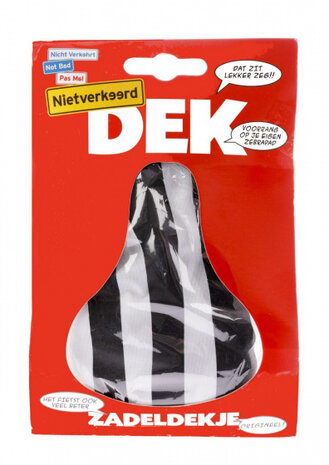 zadeldek gestreept 17 x 25 cm polyester zwart/wit