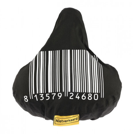 zadeldek barcode 17 x 25 cm polyester zwart/wit