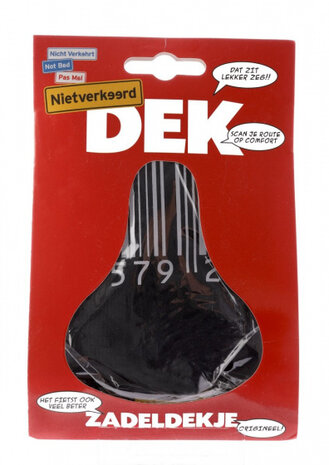 zadeldek barcode 17 x 25 cm polyester zwart/wit