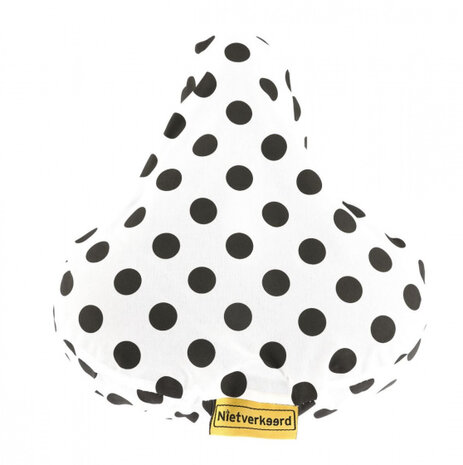 zadeldek gestipt 17 x 25 cm polyester wit/zwart