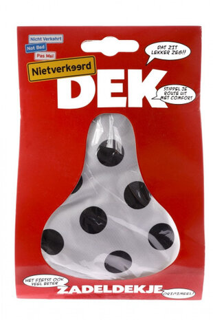 zadeldek gestipt 17 x 25 cm polyester wit/zwart