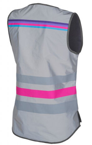 veiligheidshesje Lucy FR polyester/mesh grijs/roze mt 3XL
