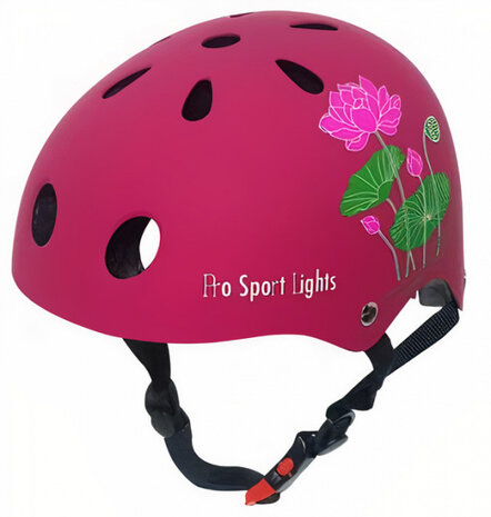 fietshelm bloem junior polystyreen roze maat M