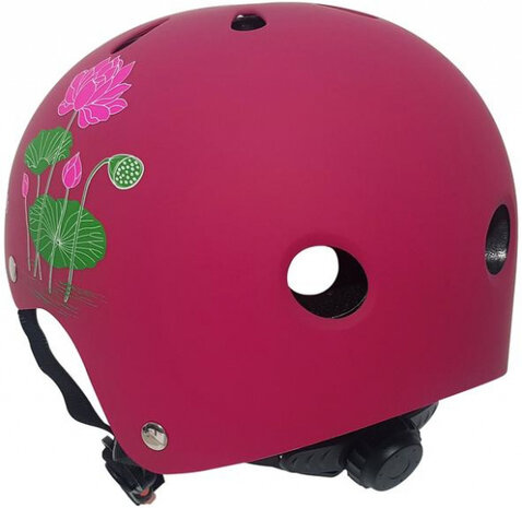 fietshelm bloem junior polystyreen roze maat M