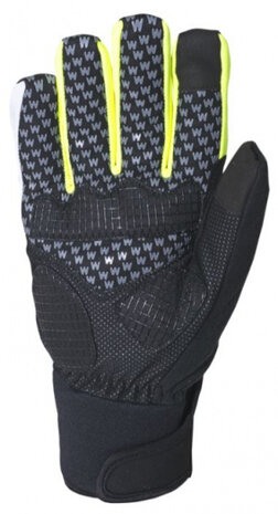 fietshandschoenen Atlantis polyamide geel/zwart maat XL