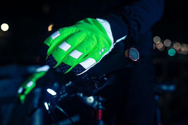 fietshandschoenen Atlantis polyamide geel/zwart maat XL