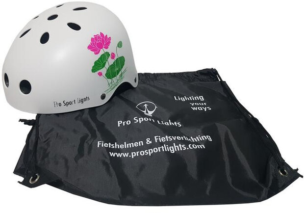 fietshelm bloem junior polystyreen wit maat S