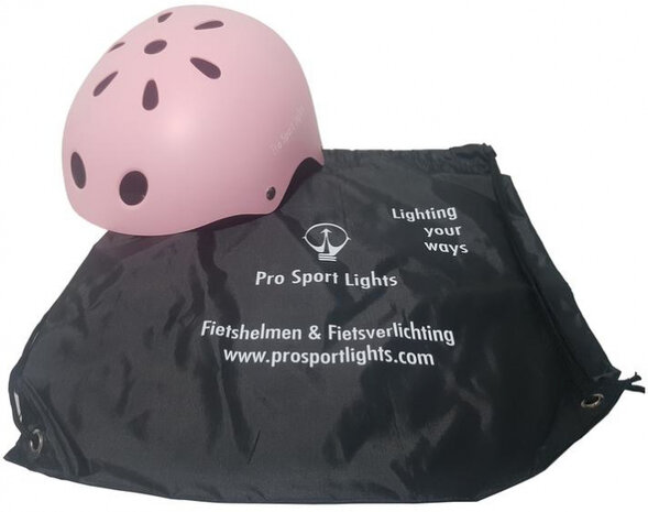 fietshelm junior polystyreen roze maat M