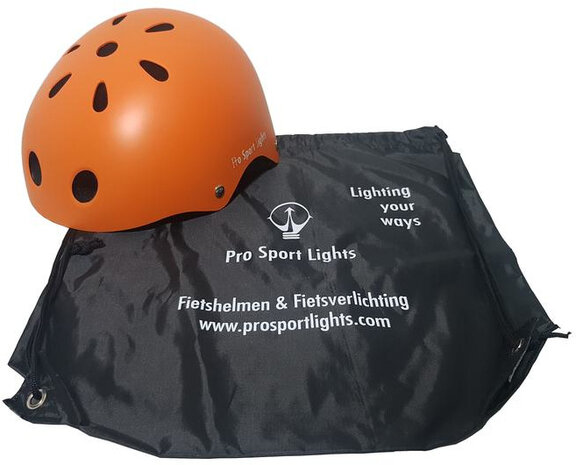 fietshelm junior polystyreen oranje maat S