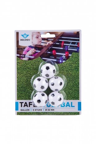 Tafelvoetbalballetjes Zwart Wit 5 Stuks