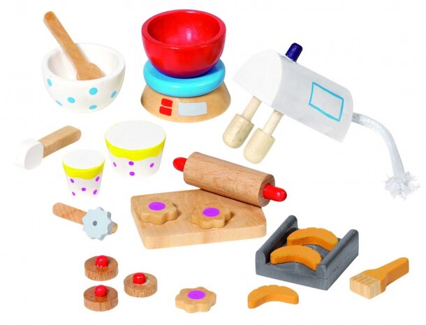 Houten Poppenhuis Bak Accessoires 22-Delig