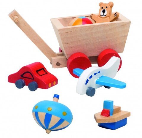 Houten Poppenhuis Kinderkamer Accessoires 7-Delig