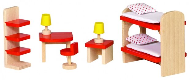 Houten Poppenhuis Kinderkamer 11-Delig