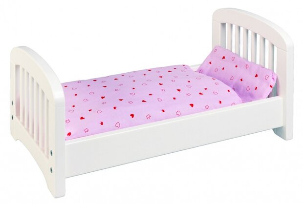 Houten Poppenbed 54 X 29 X 25 cm Wit