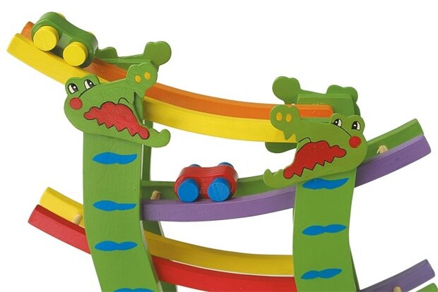 Houten Krokodil Autobaan 26 X 8 X 34 cm