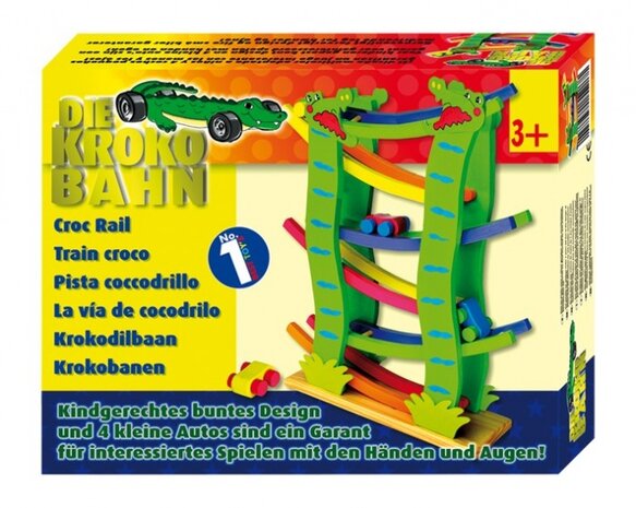 Houten Krokodil Autobaan 26 X 8 X 34 cm
