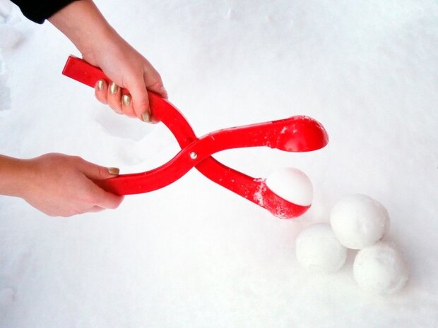 sneeuwbaltang oranje 37 cm