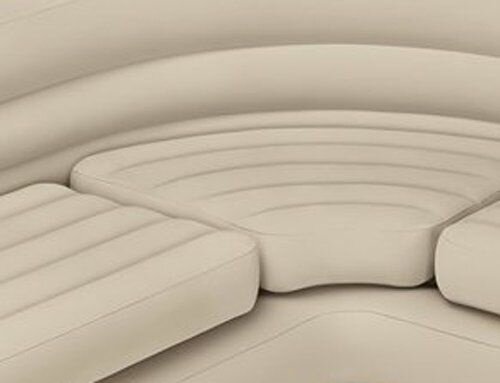 opblaasbare hoekbank beige 257 x 203 x 76 cm