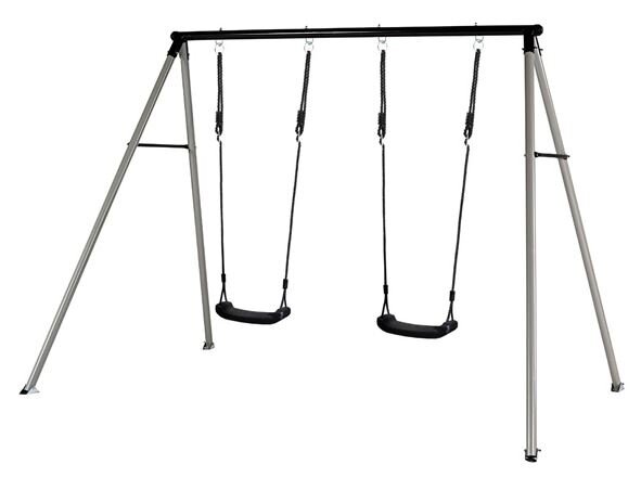 dubbele schommel Duet 257 x 215 x 185 cm zwart/zilver