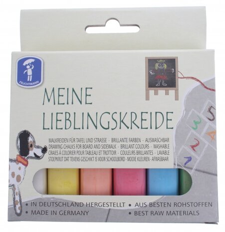 Meine Lieblingskreide Stoepkrijt 6 Stuks