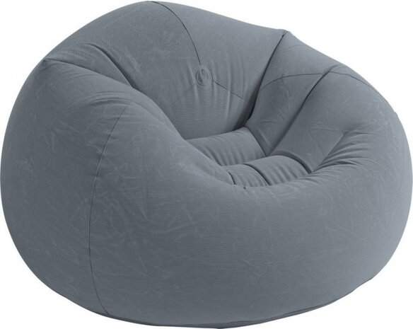 opblaasstoel Beanless Bag grijs 104 x 107 x 69 cm
