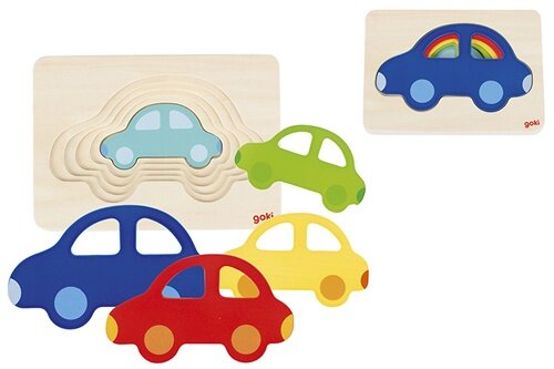 Legpuzzel hout auto&#039;s 5-delig