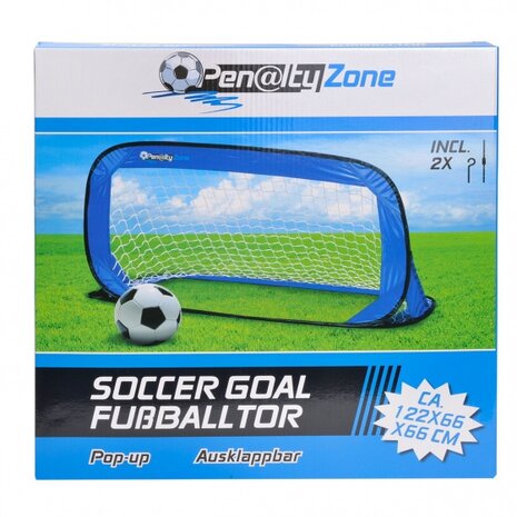 voetbalgoal pop-up blauw 122 x 66 x 66 cm