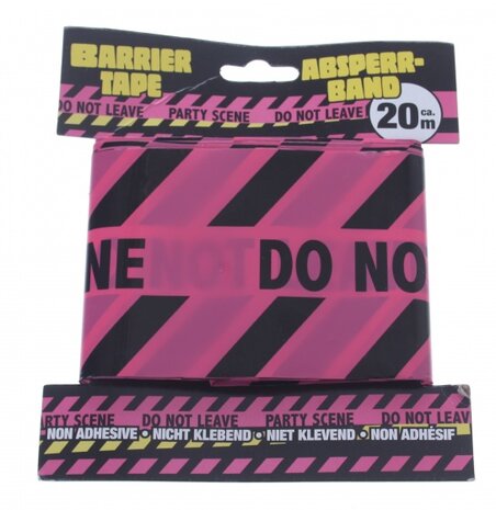 Feestlint 20 meter roze/zwart