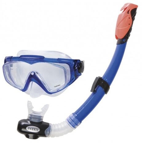 snorkelset unisex 25,4 x 8,9 x 49,8 cm blauw
