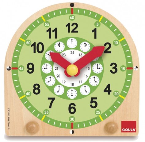 educatieve klok hout 27 x 27 cm