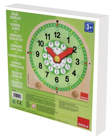educatieve klok hout 27 x 27 cm