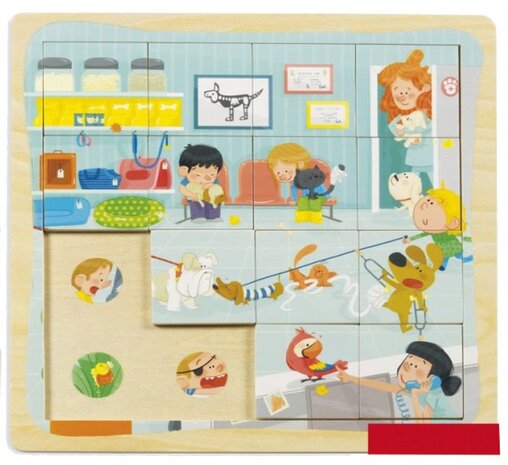 legpuzzel Bij de dierenarts 16 stukjes