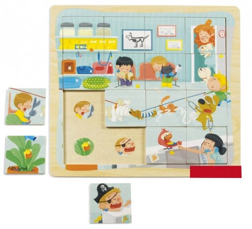 legpuzzel Bij de dierenarts 16 stukjes