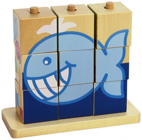 blokkenpuzzel Zee junior hout 9-delig