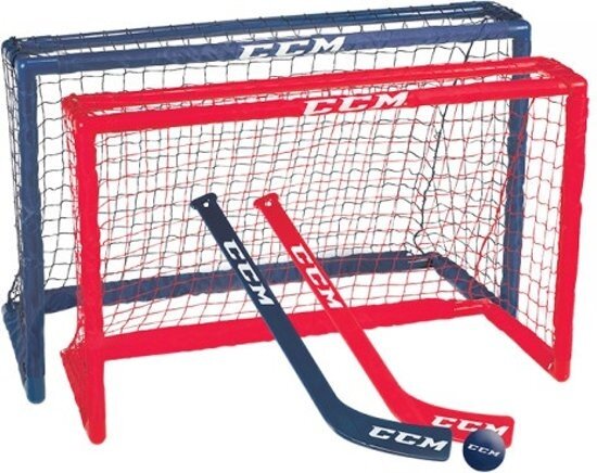 mini hockey set 81 x 53 x 30 cm junior rood/blauw