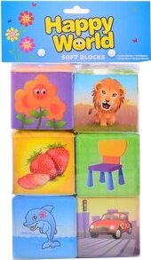 zachte blokken Happy World 6 stuks