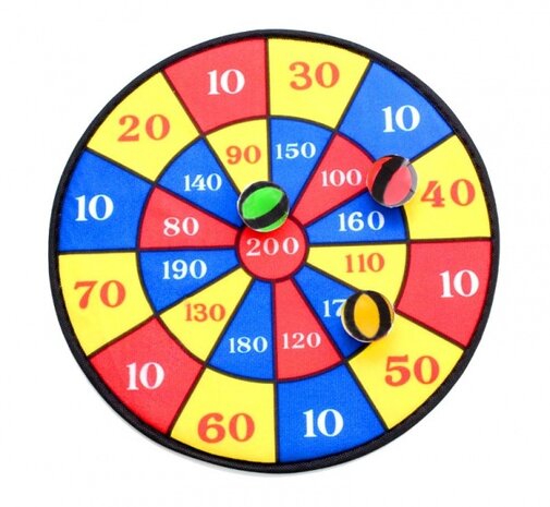 Klitteband dartspel met 3 ballen 36 cm