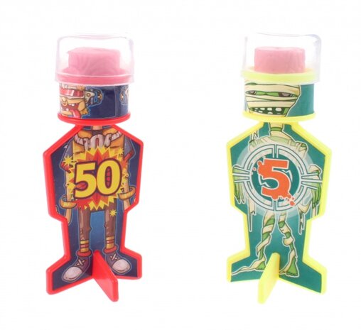 kleverige dartpijl 6 cm 2 stuks rood/geel