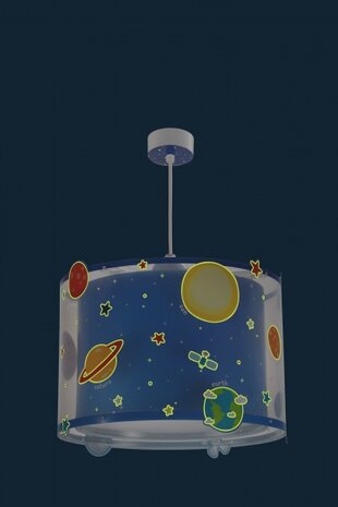 hanglamp Planets glow in the dark 33 cm E27 60W blauw