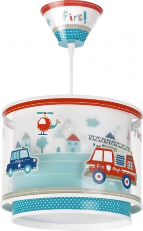 hanglamp Police glow in the dark 26,5 cm E27 60W wit
