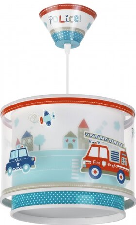 hanglamp Police glow in the dark 26,5 cm E27 60W wit